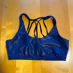 Beyond Yoga Blue Snakeskin Sports Bra